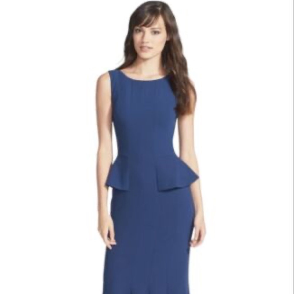 BCBG Max Azria Francesca Peplum Black Tie Gown | Size 10